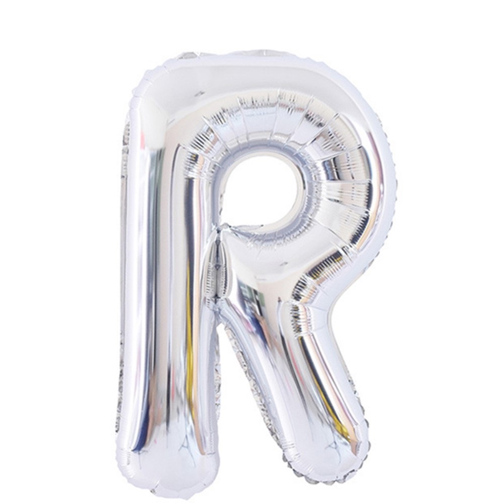 Bokstavsballong R 70 cm Silver