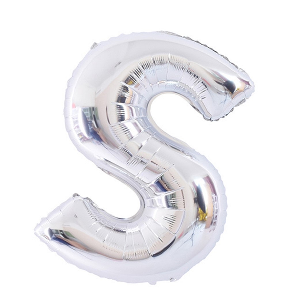 Bokstavsballong S 70 cm Silver