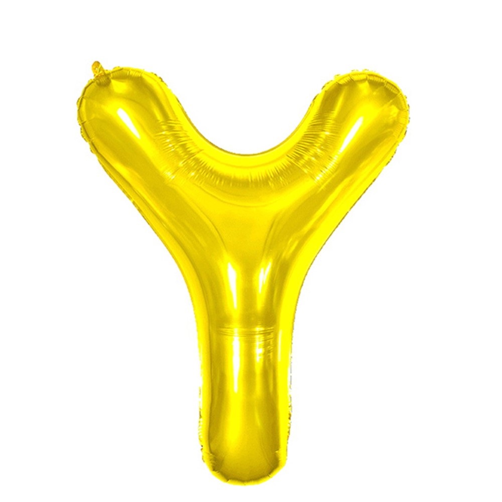 Bokstavsballong Y 40 cm Guld