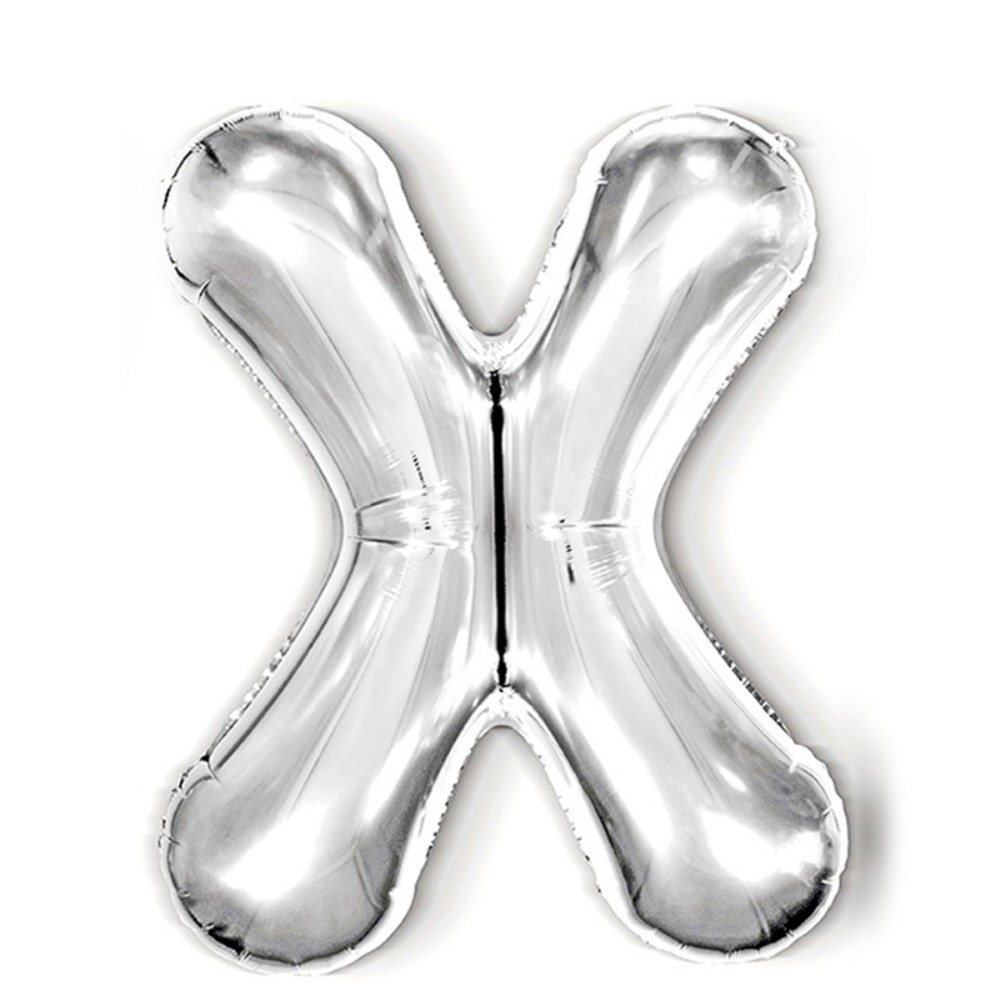 Bokstavsballong X 40 cm Silver