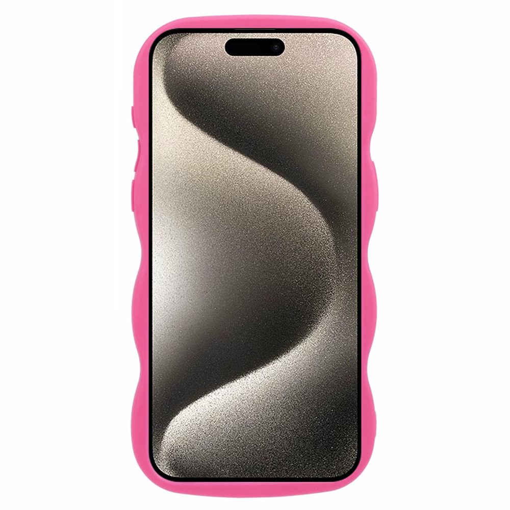 iPhone 15 Pro Mobilskal Wavy Rosa