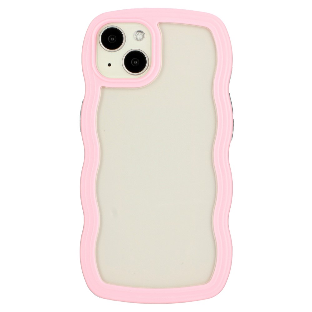 iPhone 14 Skal Wavy Hybrid Transparent/Rosa