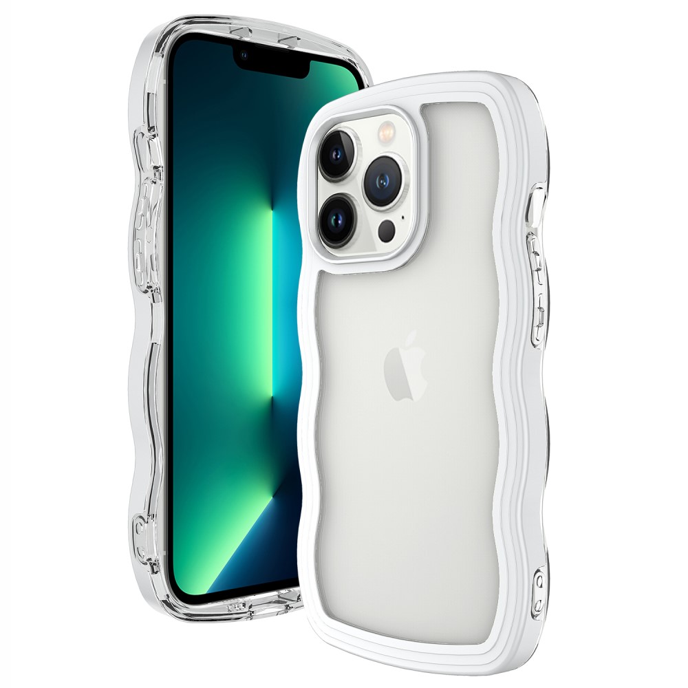 iPhone 15 Pro Skal Wavy HybridTransparent/Vit