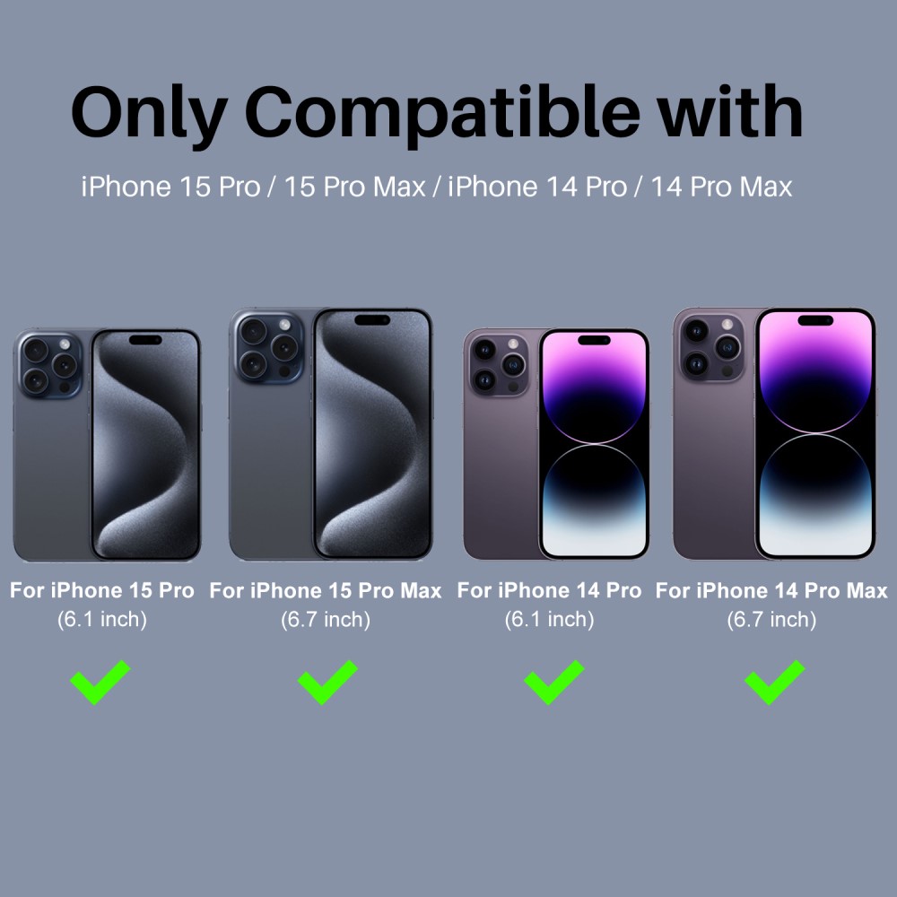 NORTHJO iPhone 14 Pro/Pro Max/15 Pro/Pro Max Linsskydd 2-PACK Mrkbl