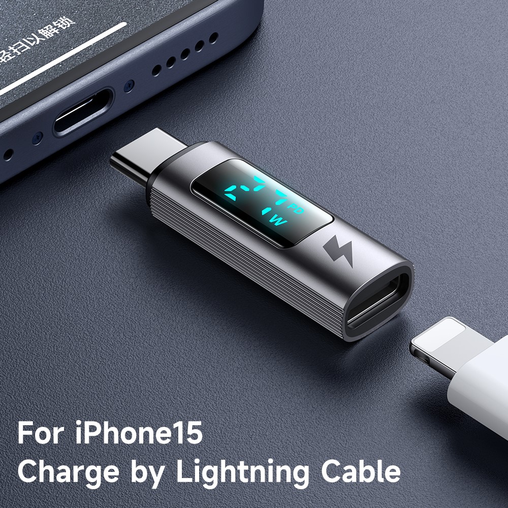 MCDODO Lightning - USB-C Adapter Digital Display Grå