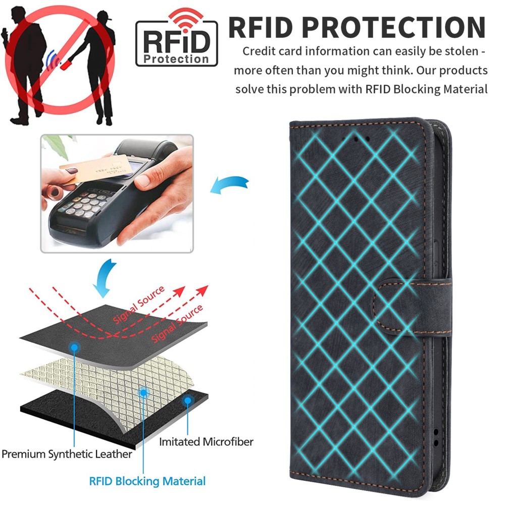 Galaxy Z Fold 6 Fodral RFID Lder Svart
