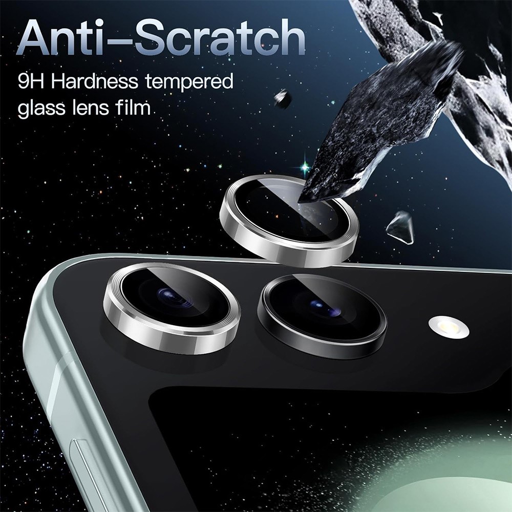 ENKAY Galaxy Z Flip 6 Linsskydd Hrdat Glas Silver