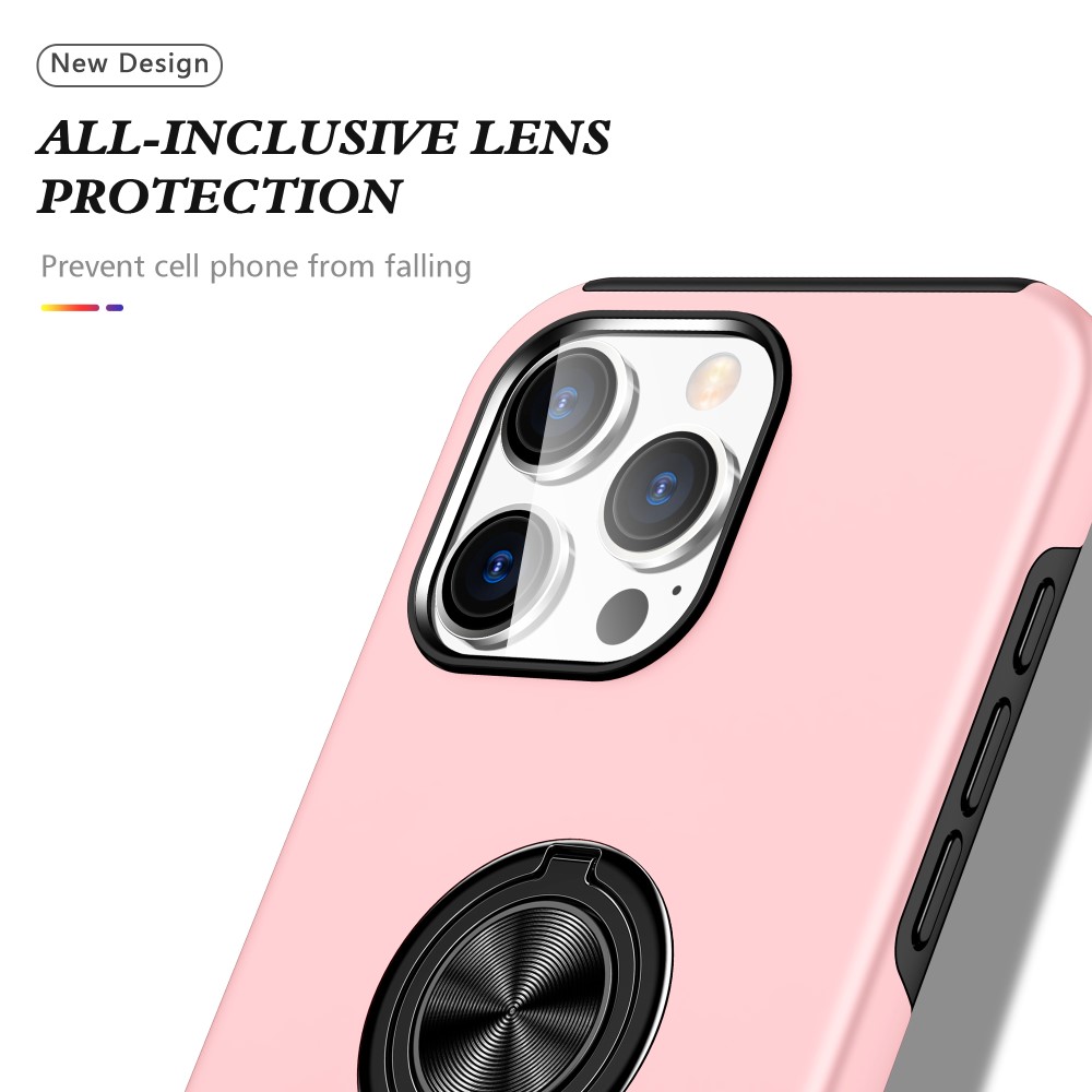 iPhone 16 Pro Skal Med Ringhållare Kickstand Roséguld