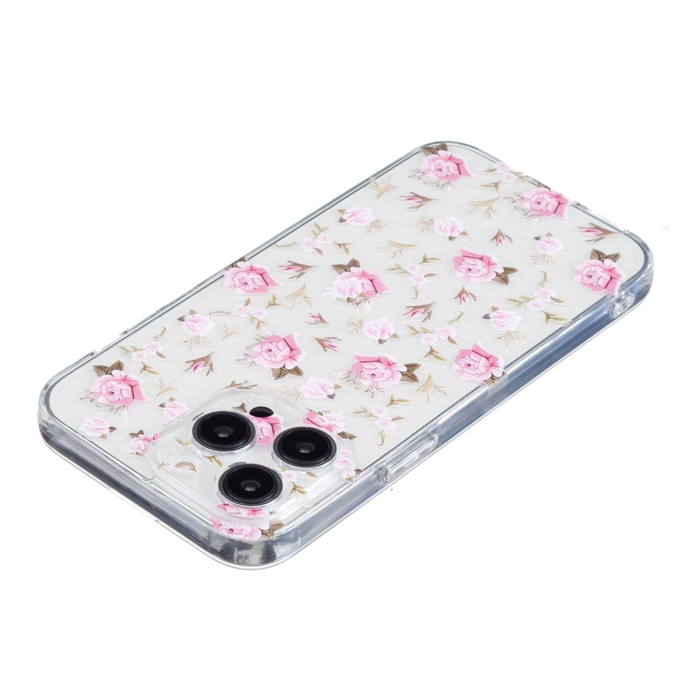 iPhone 16 Pro Skal TPU Rosa Blommor