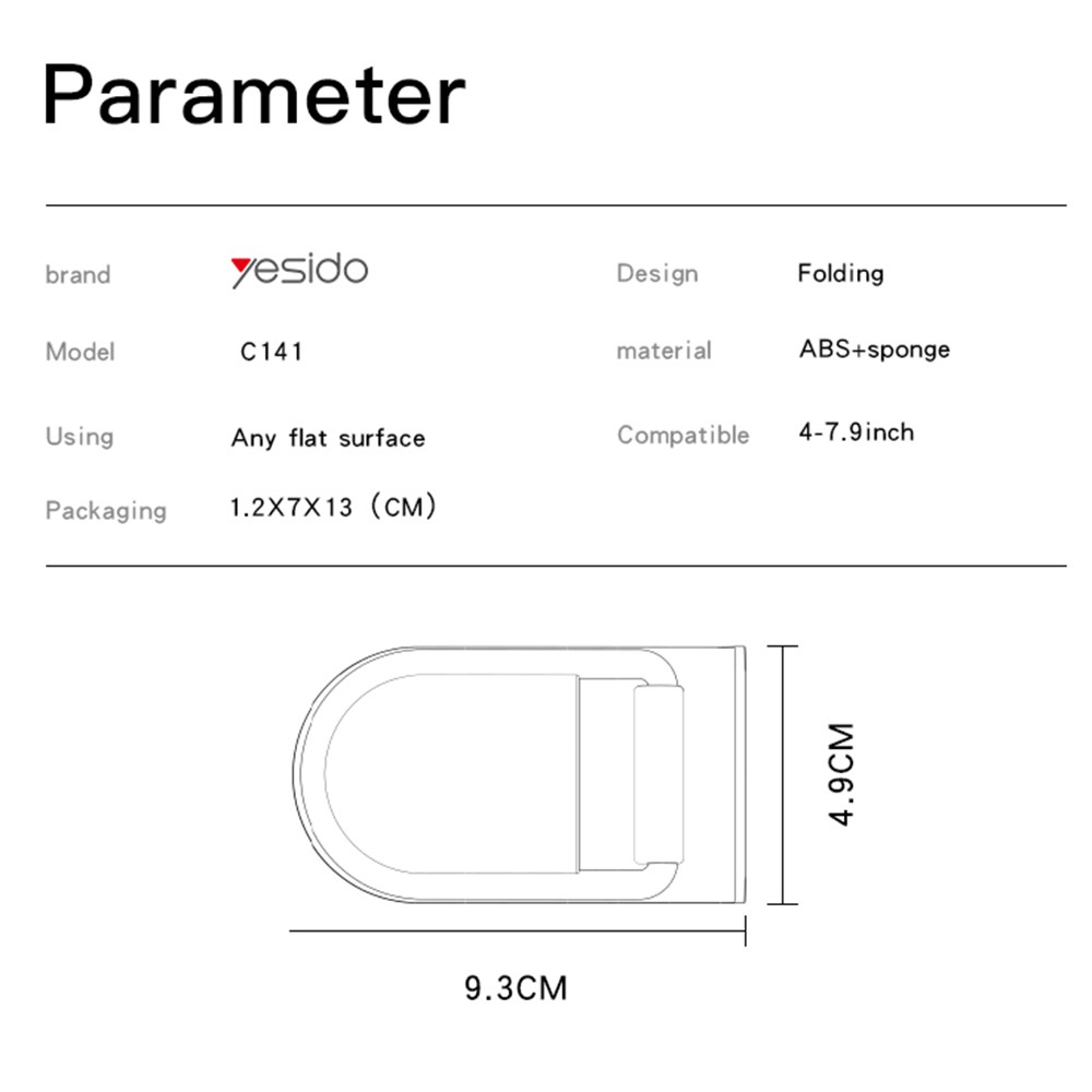 YESIDO Mobilhållare Portabel För Skrivbord Svart