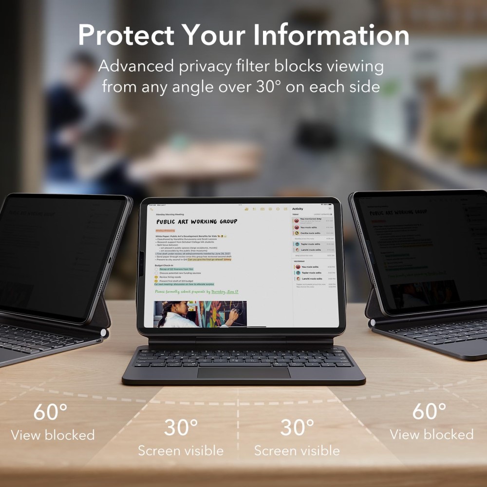ESR iPad Pro 12.9 2018/2020/2021/2022 Skärmskydd Magnetiskt Privacy