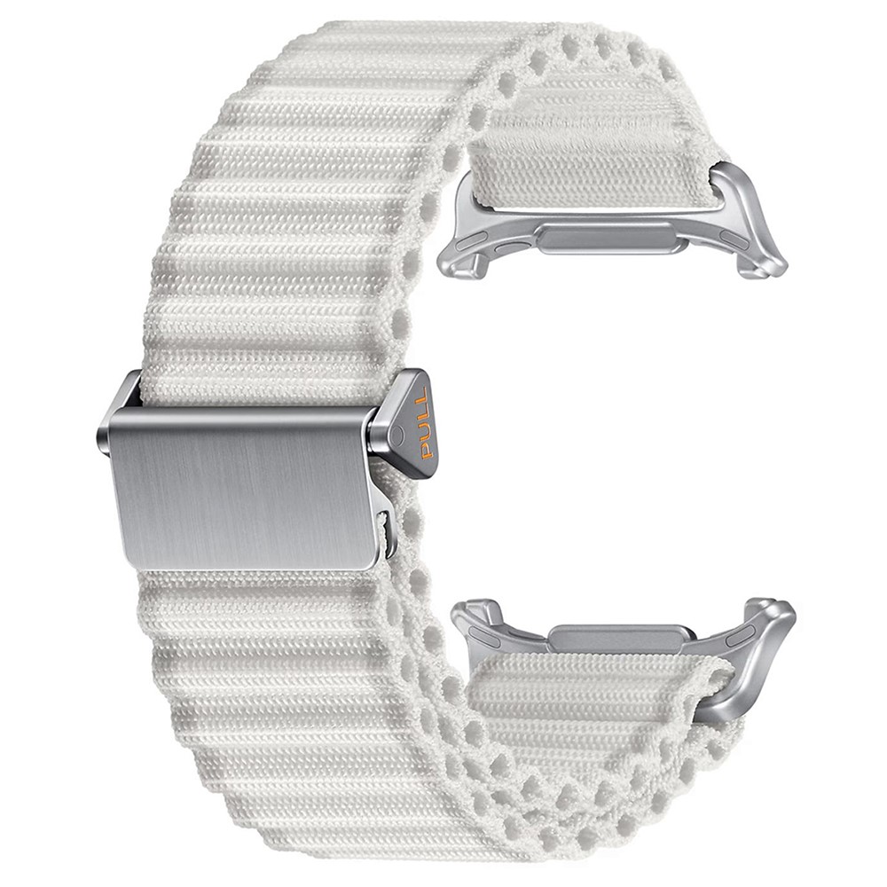 Galaxy Watch Ultra 47 mm Armband Nylon Justerbart Mörk Vit