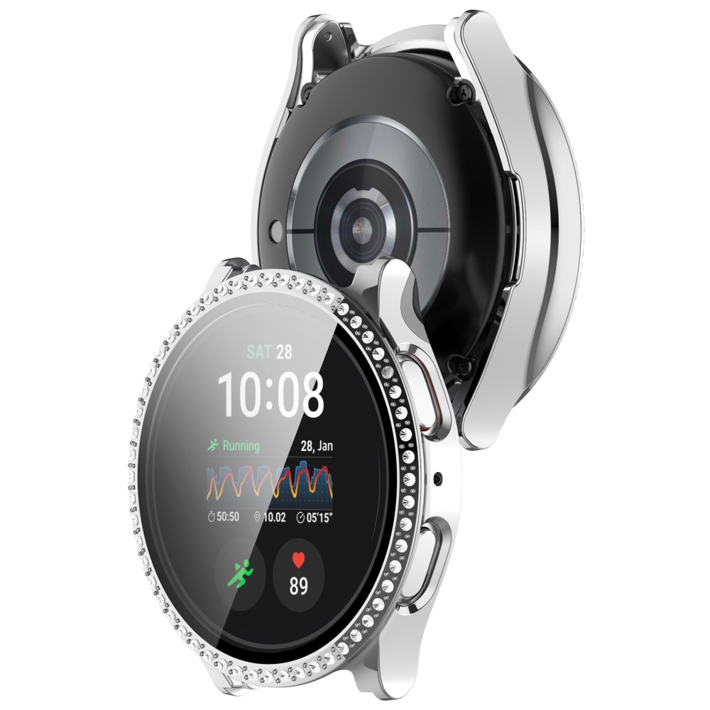 Galaxy Watch 7 44 mm Skal Med Skärmskydd Strass Silver