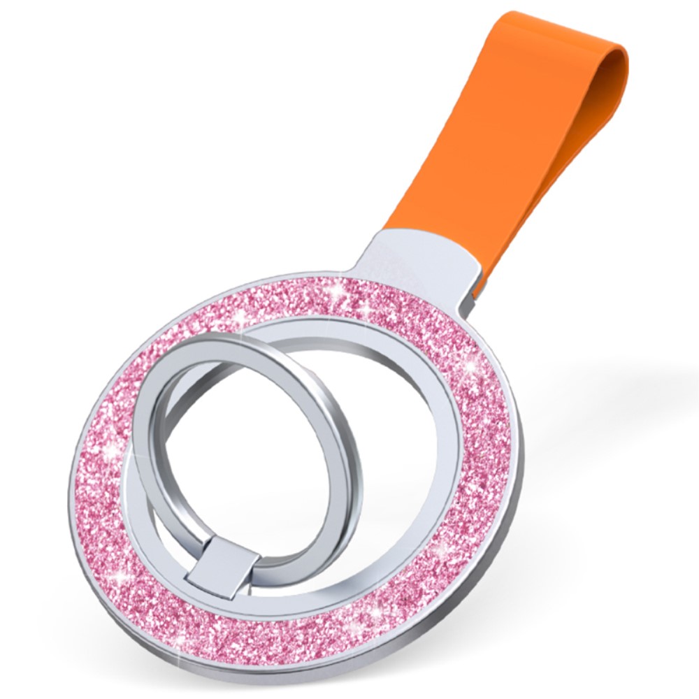 Magnetisk MagSafe Ring Hållare Glitter Rosa