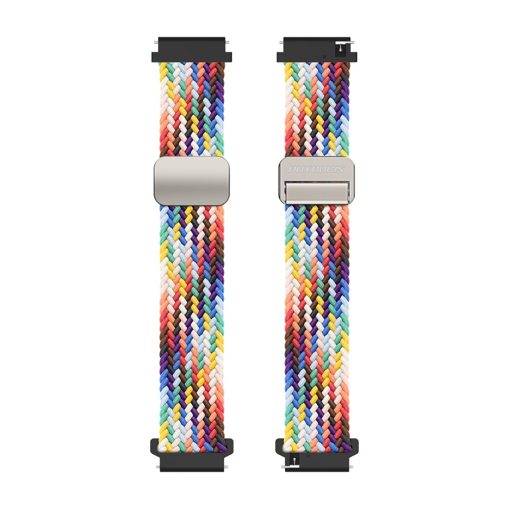 DUX DUCIS Klockarmband 22 mm Flätat Nylon Justerbart Rainbow