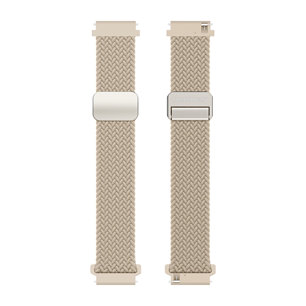 DUX DUCIS Klockarmband 22 mm Flätat Nylon Justerbart Beige