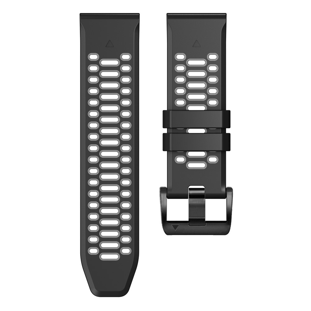 Klockarmband 26 mm Dual-Color Robust Svart/Grå