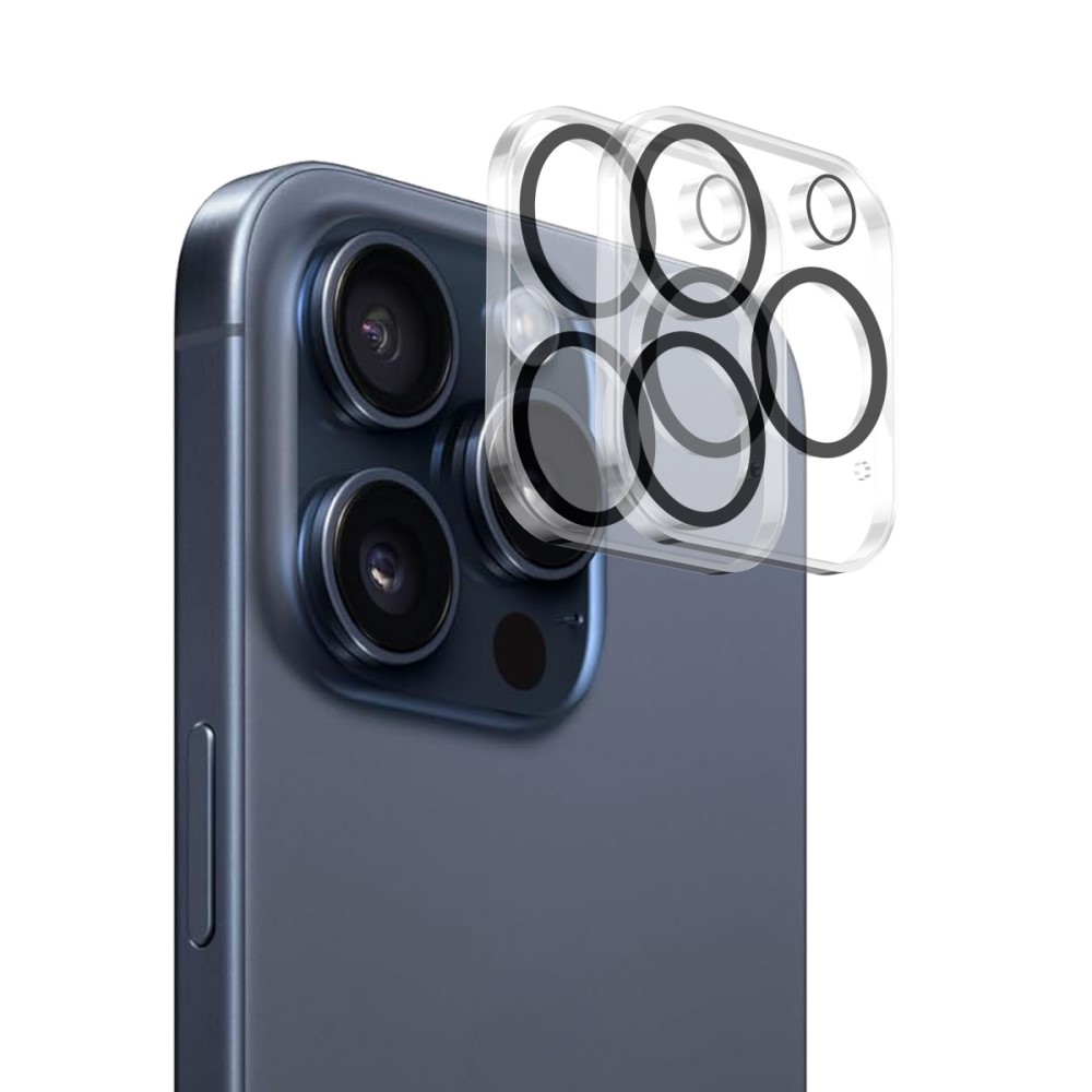 ENKAY iPhone 16 Pro Max/16 Pro Linsskydd 2-PACK Black Rings