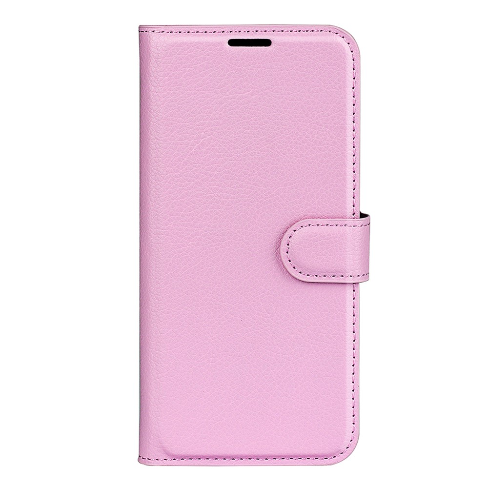 Samsung Galaxy S24 FE Fodral Litchi Läder Textur Ljus Rosa