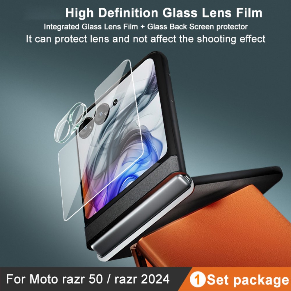 IMAK Motorola Razr 50 5G Skrmskydd/Linsskydd Hrdat Glas