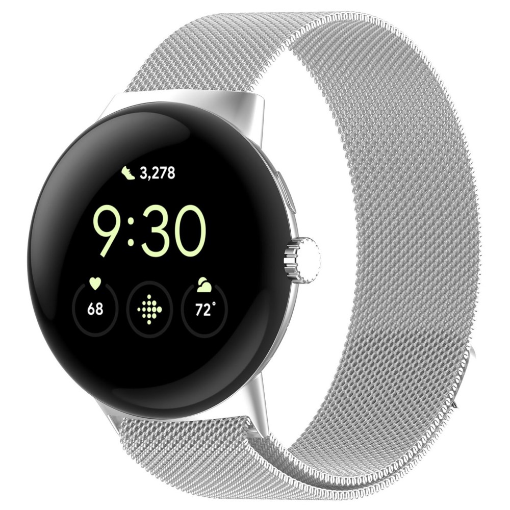 Google Pixel Watch 3 45 mm Armband Milanese Silver