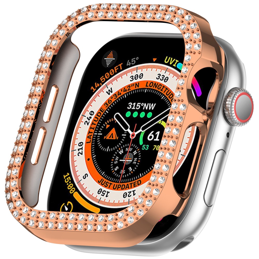 Apple Watch 10 46 mm Skal Rhinestone Roséguld