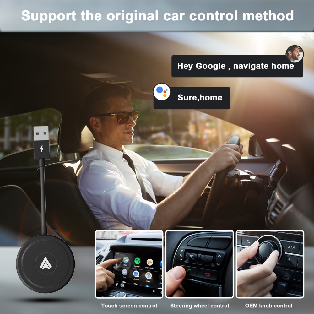 Trådlös Bluetooth Android Auto Adapter Svart