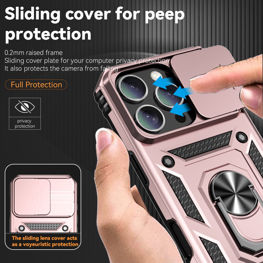 iPhone 16 Pro Max Skal CamShield Ring Hybrid Roséguld