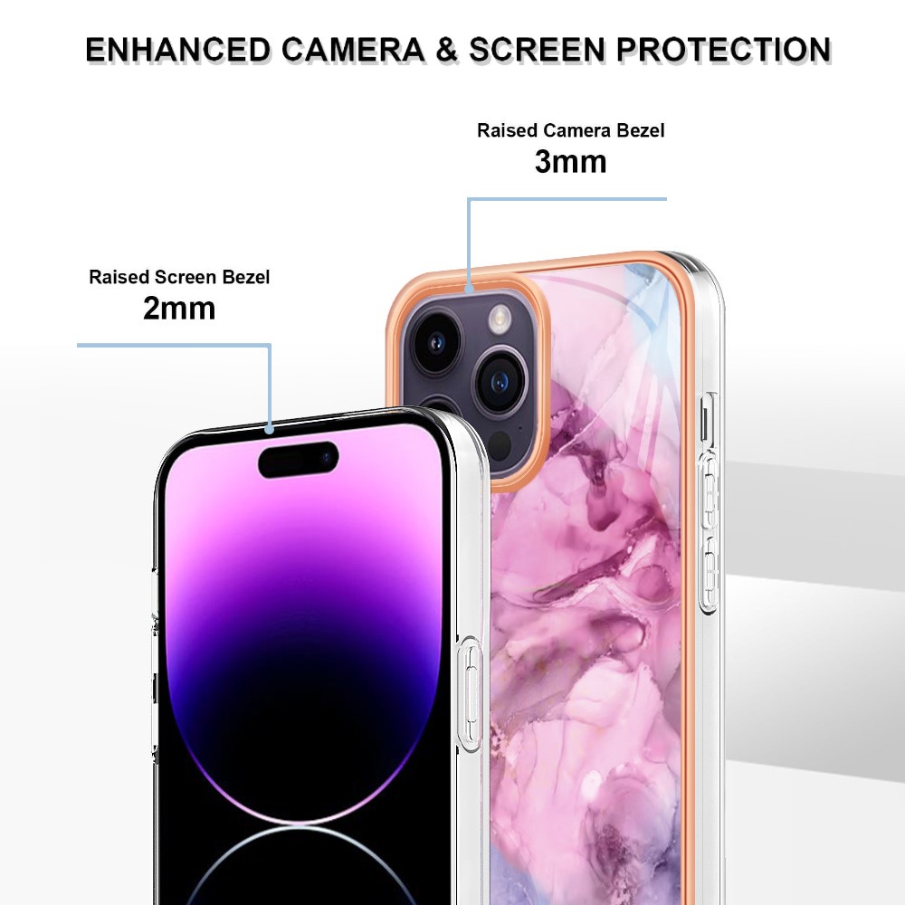 iPhone 16 Pro Skal TPU Marmor Rosa