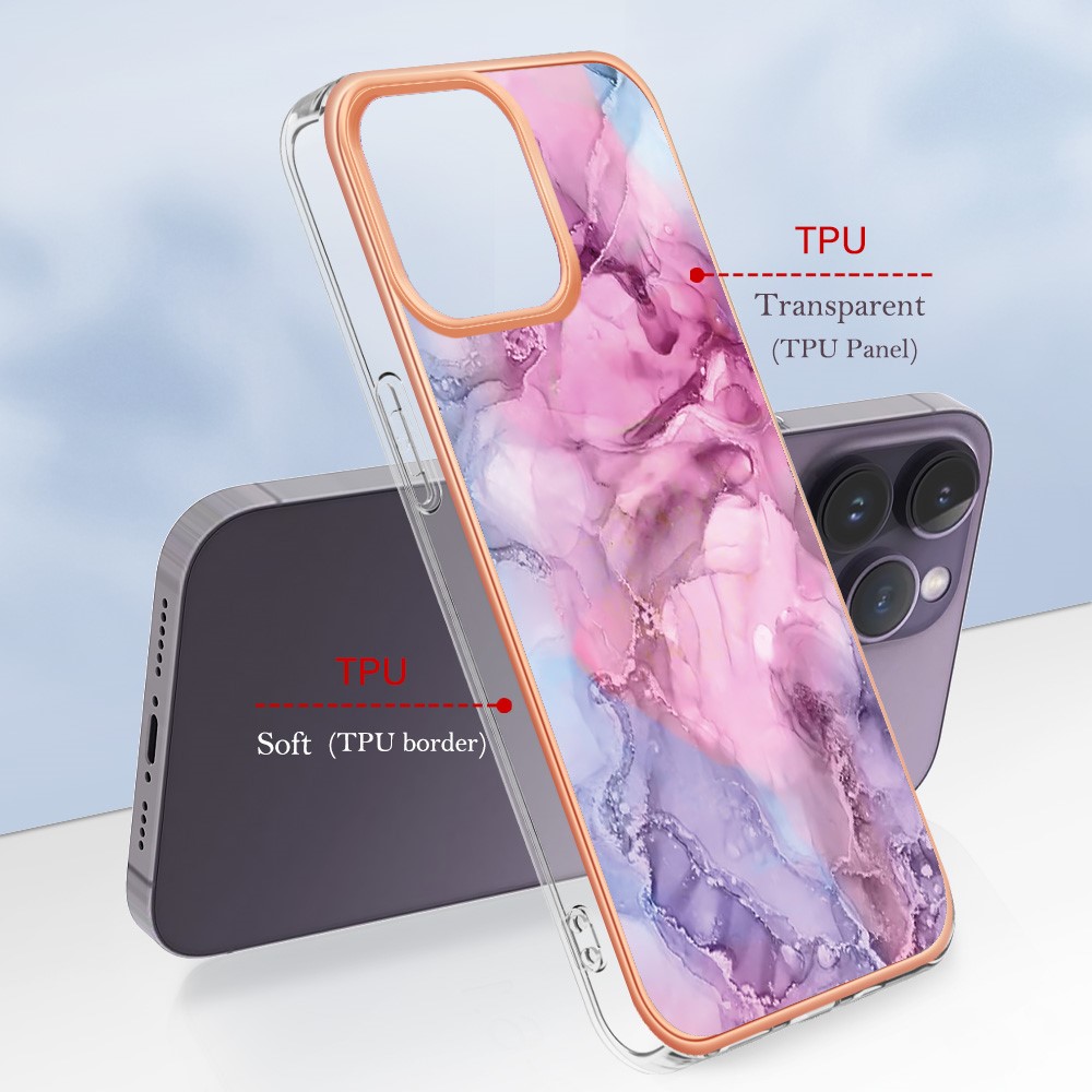 iPhone 16 Pro Skal TPU Marmor Rosa