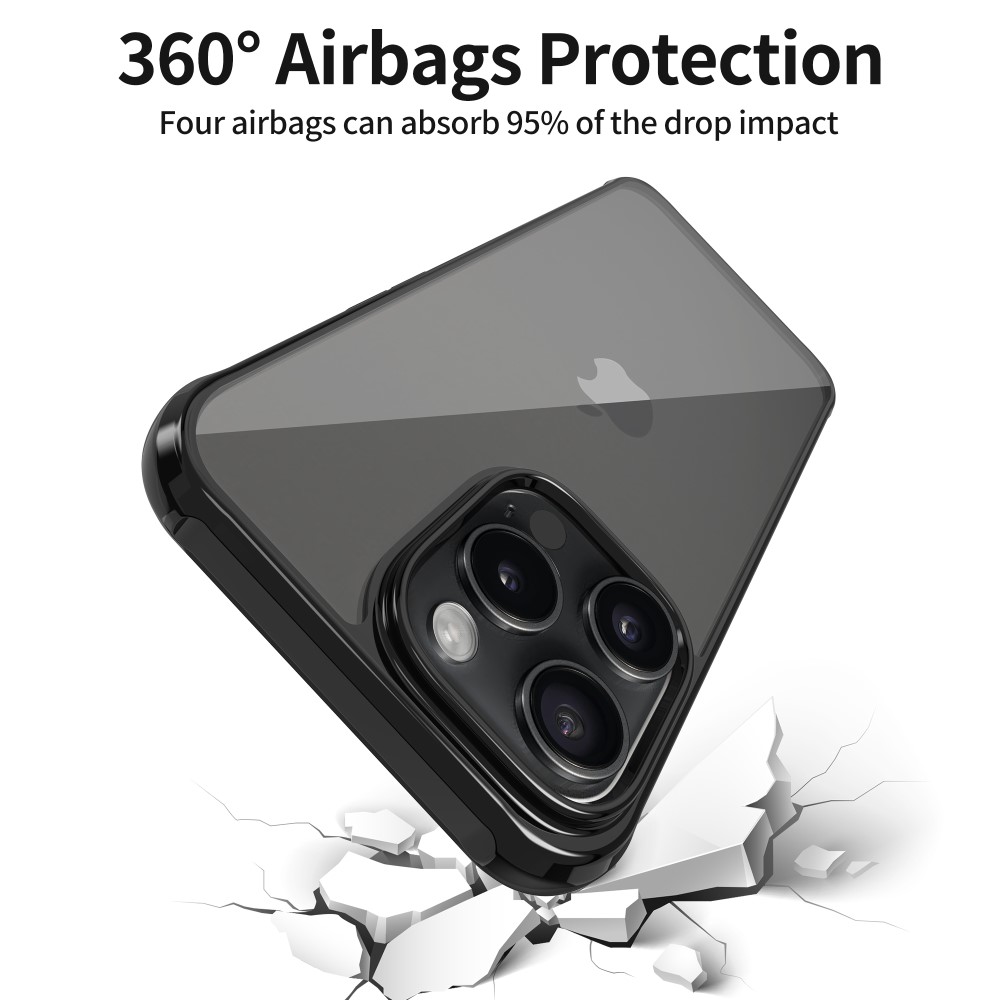 LEEU DESIGN iPhone 16 Pro Skal Airbag Hybrid Svart