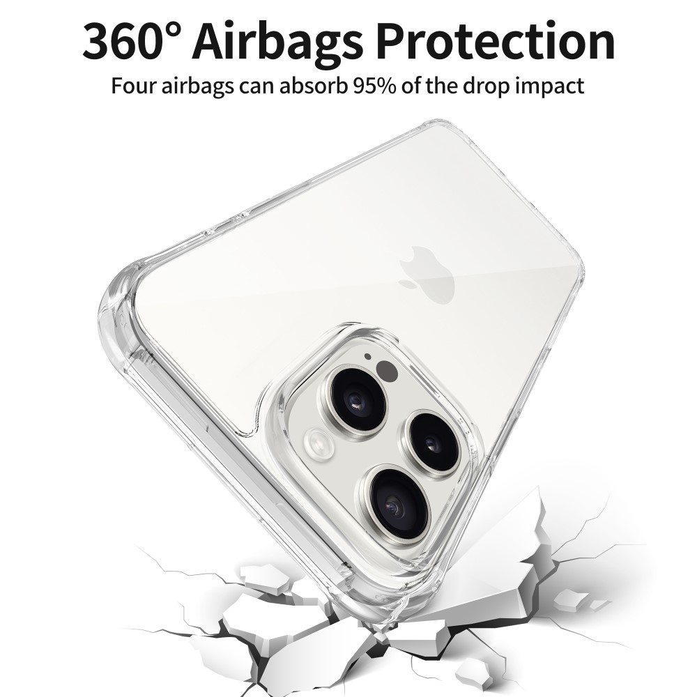 LEEU DESIGN iPhone 16 Pro Skal Airbag Hybrid Transparent