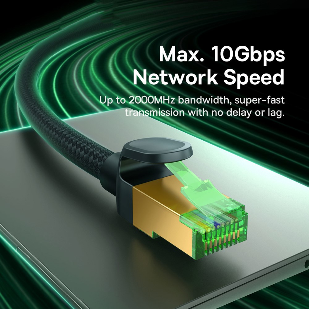 BASEUS 0.5 m Cat8 40Gbps RJ45 Nätverkskabel Svart