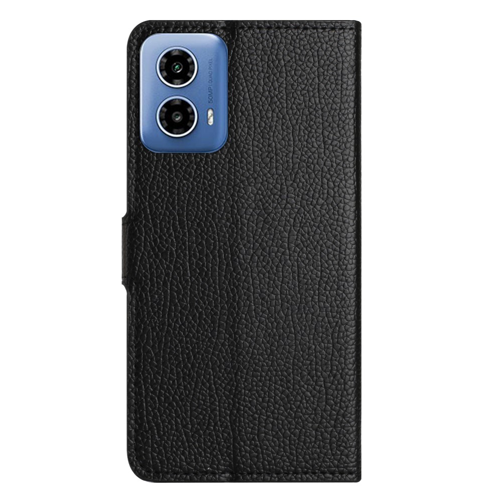 Motorola Moto G35 5G Fodral Litchi Läder Svart