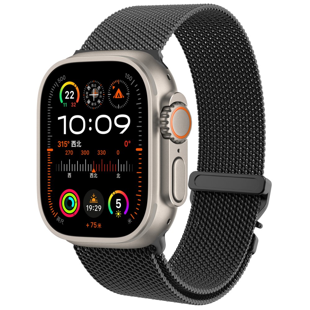 Apple Watch 38/40/41/42 mm Klockarmband Milanese Svart