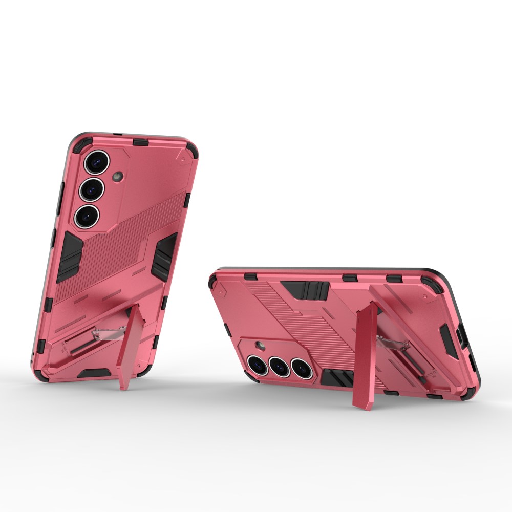 Samsung Galaxy S25 Skal Kickstand Hybrid Armor Rosa