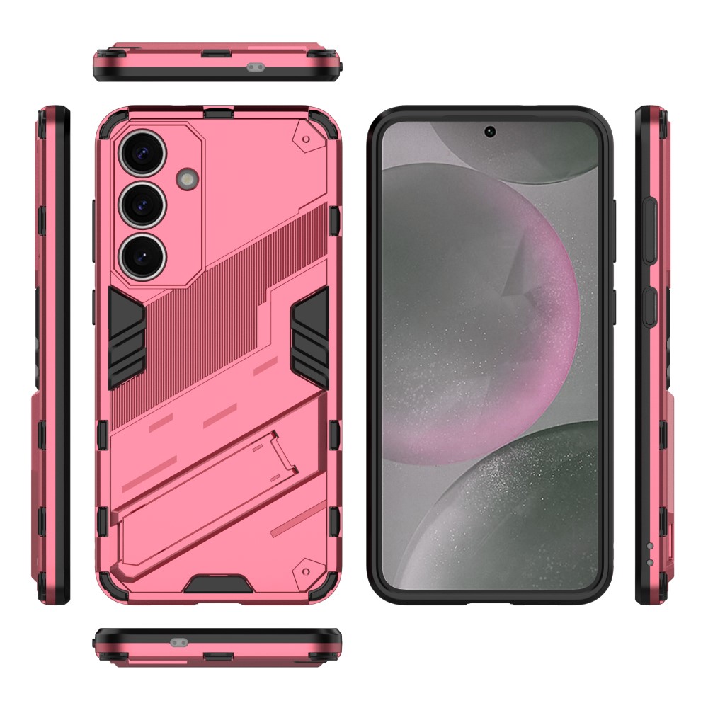 Samsung Galaxy S25 Skal Kickstand Hybrid Armor Rosa