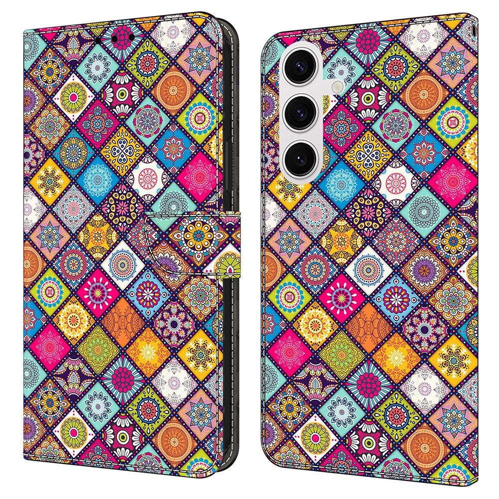 Samsung Galaxy S25 Fodral Tryckta Mandala Blommor