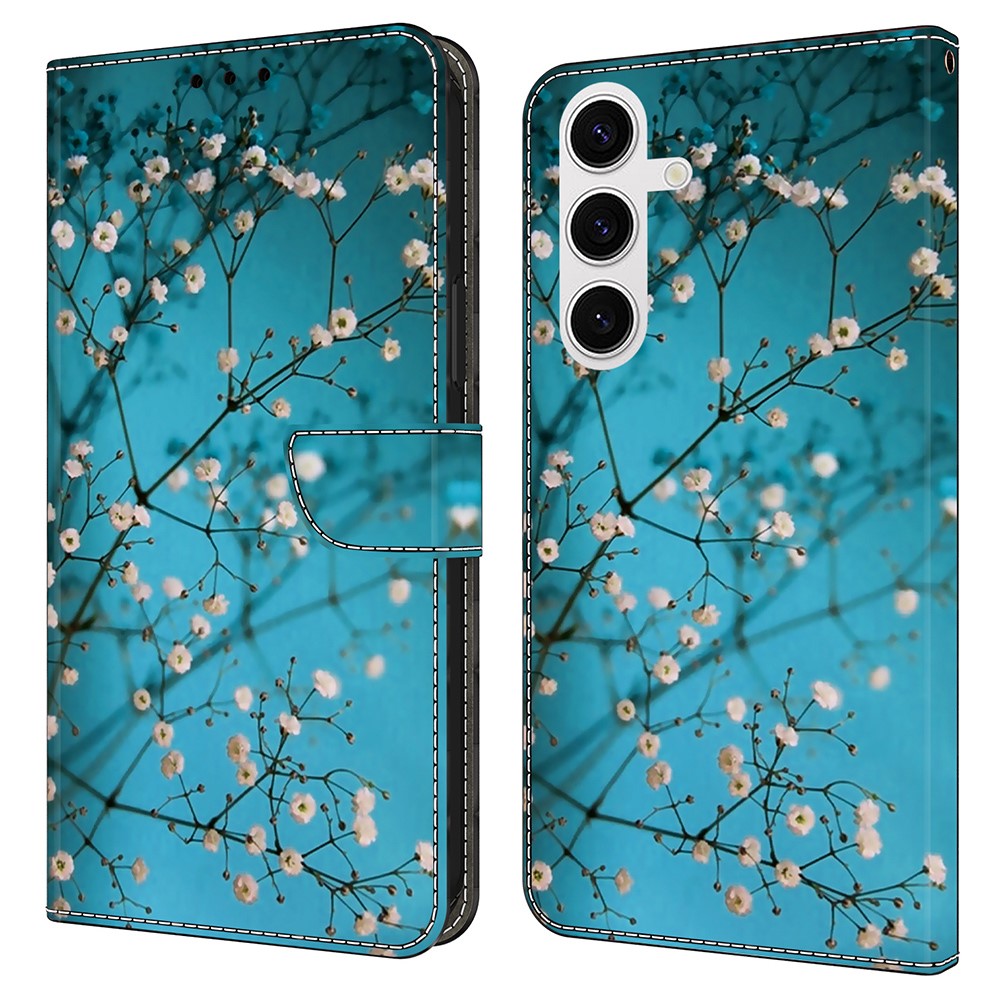 Samsung Galaxy S25 Fodral Läder Peach Blossom