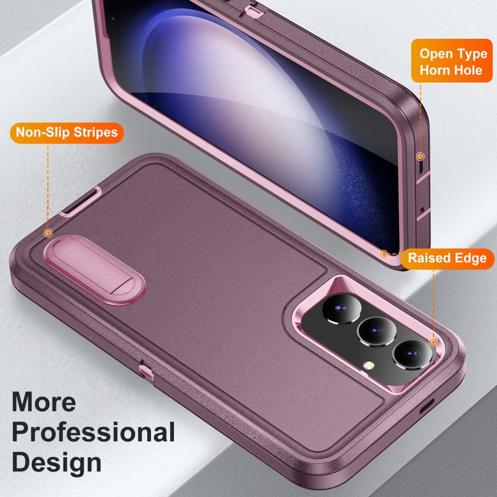 Samsung Galaxy S25 Skal Extreme Hybrid Kickstand Lila/Rosa