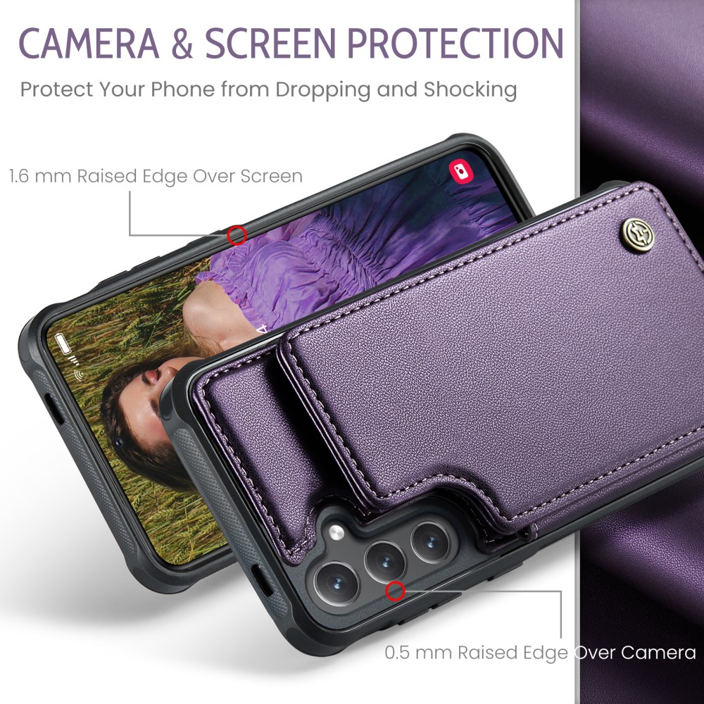 CASEME Samsung Galaxy S25 Skal RFID Kickstand Lila