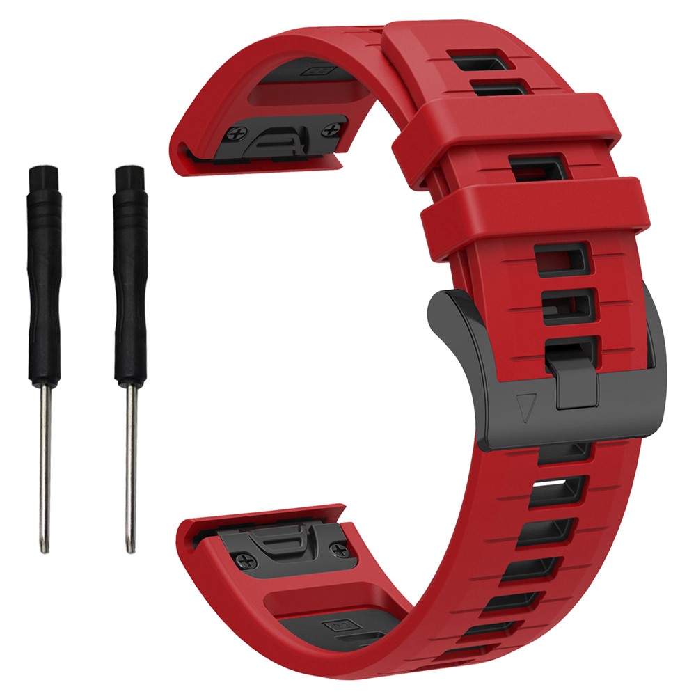 Garmin Fenix 26 mm Armband Quick Release Silikon Röd