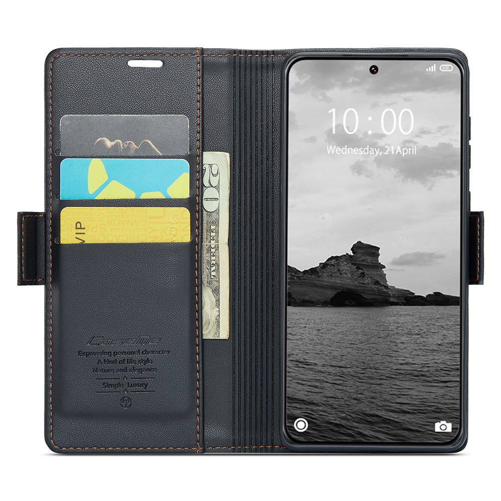 CASEME Xiaomi 14 Ultra Fodral Läder RFID Svart