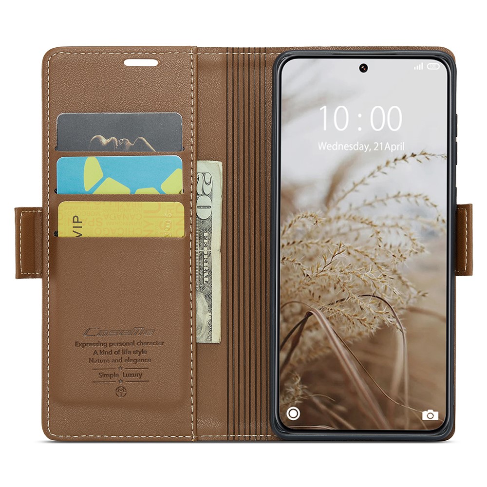 CASEME Xiaomi 14 Ultra Fodral Läder RFID Brun