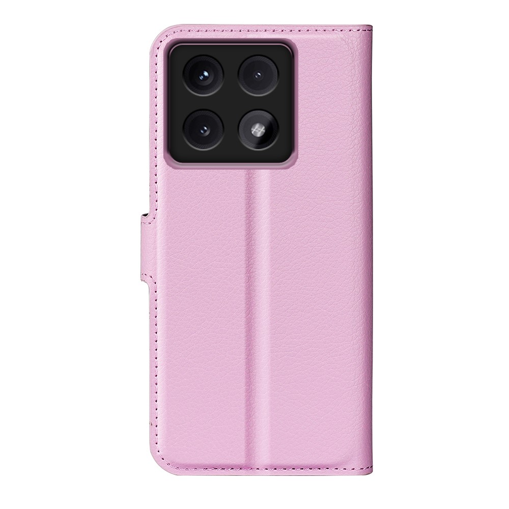 Xiaomi 14T Fodral Litchi Läder Ljus Rosa