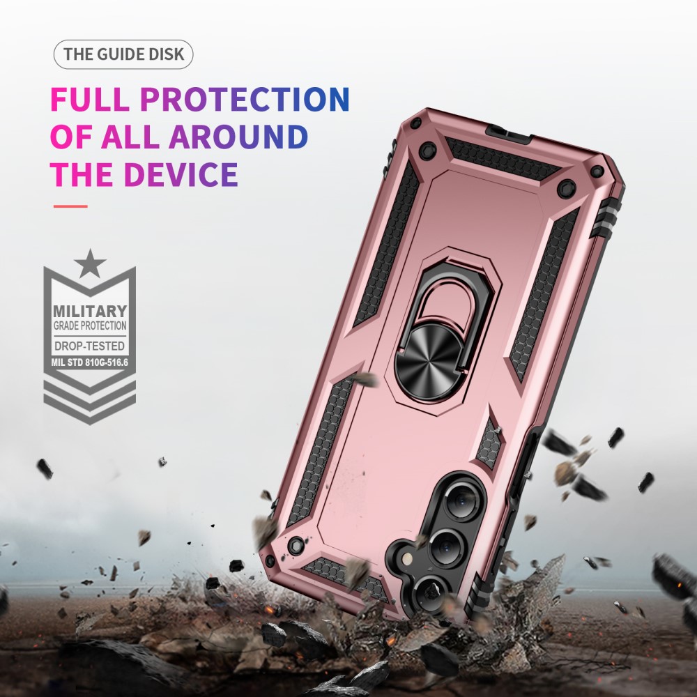 Samsung Galaxy A16 Skal Shockproof Hybrid Ring Roséguld