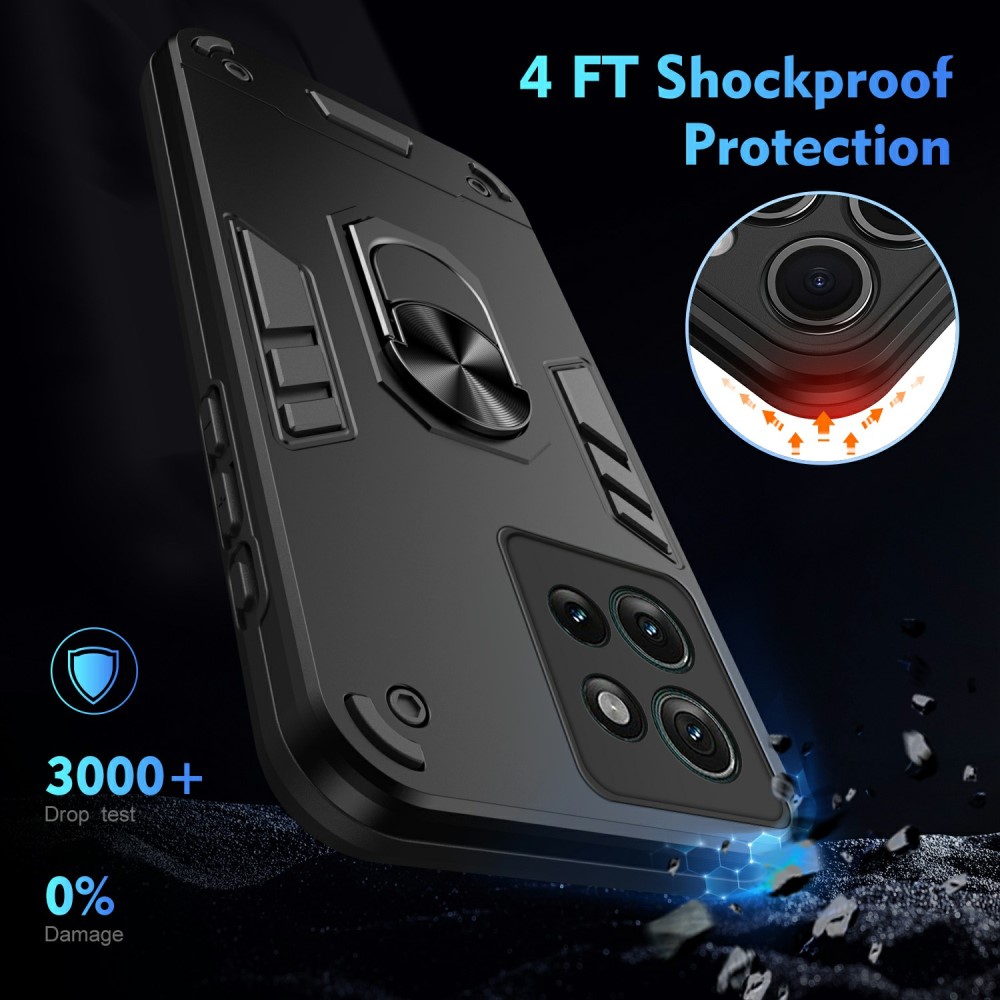 Motorola Edge 50 Skal Hybrid Armor Ring Svart