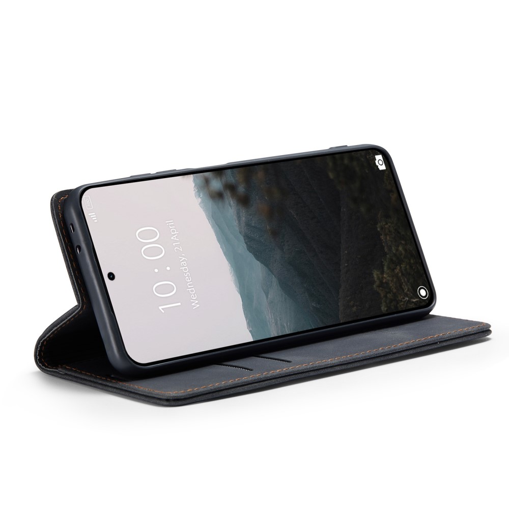 CASEME Xiaomi 14T Pro Fodral Flip Läder Svart