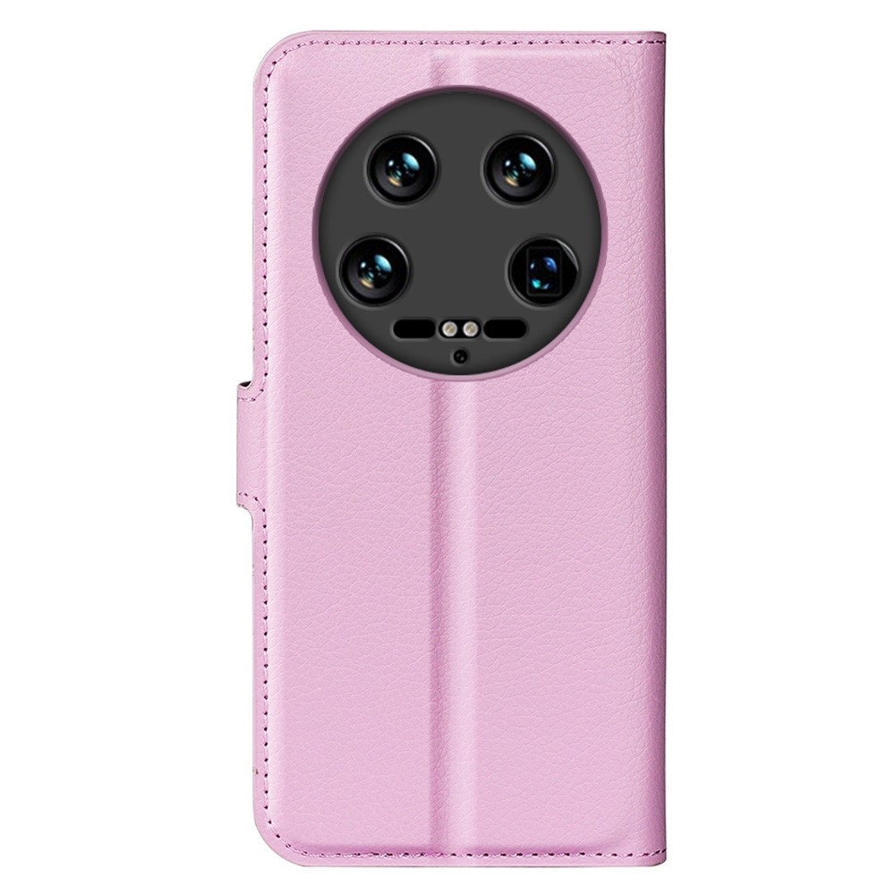 Xiaomi 14 Ultra Fodral Litchi Läder Ljus Rosa