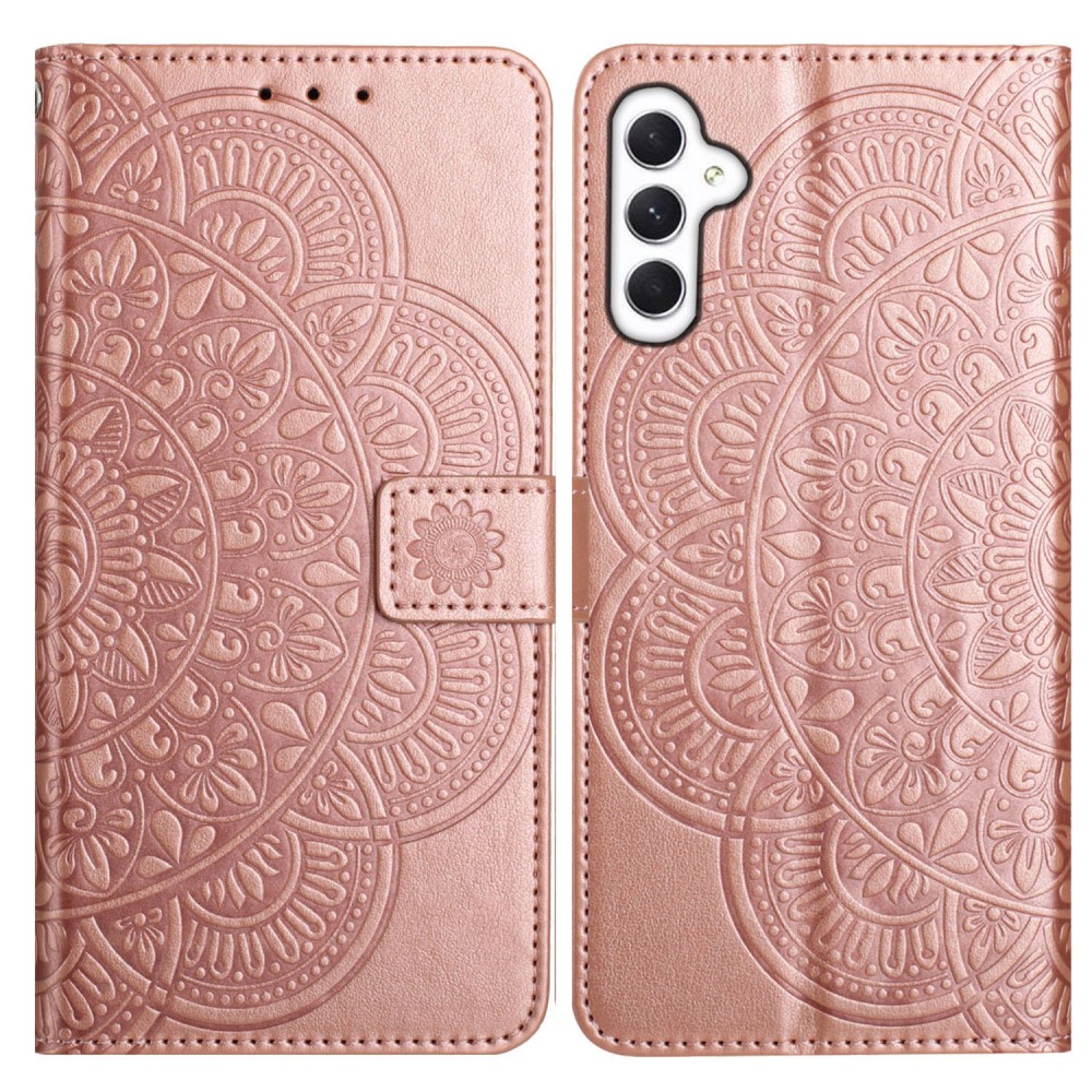 Samsung Galaxy A16 / A26 5G Fodral Mandala Läder Roséguld